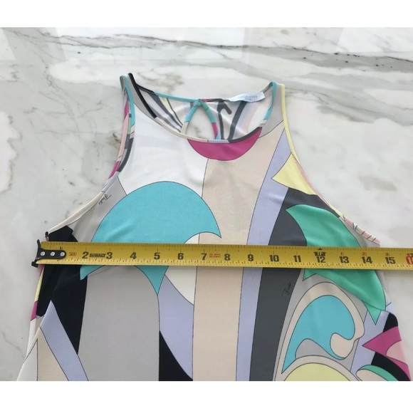 EMILIO PUCCI PINK MULTI PRINT SLEEVELESS DRESS MODEL 81RH61 SIZE IT 44 / US 10 - Picture 5 of 14